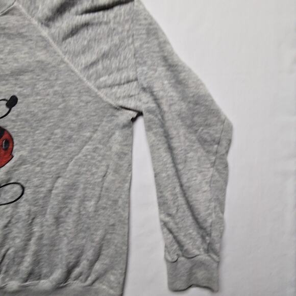 Vintage Mickey Mouse Sweatshirt Gray Graphic Large Raglan Sleeve Disney 80s - Picture 3 of 14
